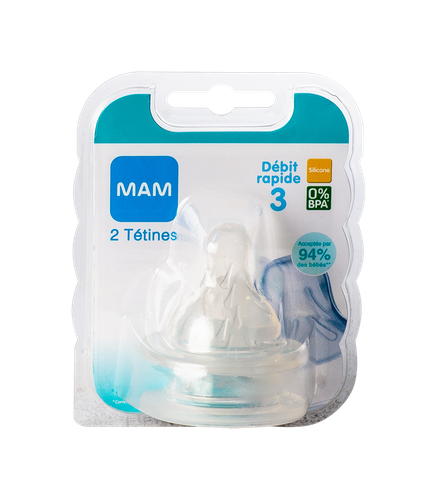 Image TETINE MAM SILICONE DEBIT 2 RAPIDE 3 VITESSES