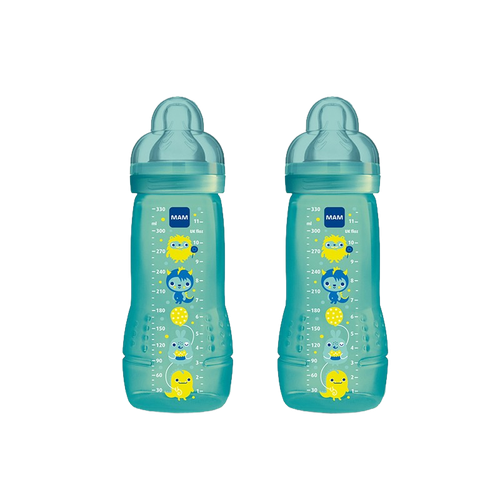 Image MAM 2AGE BIBERON BLEU 2X330ML